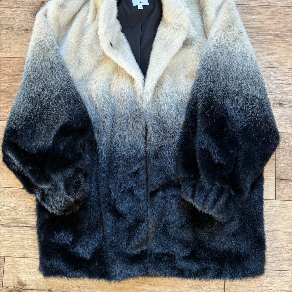 LPA Black and Gray Ombre Teddy Jacket